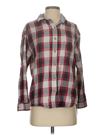 Pre-owned Obey Long Sleeve Button Down Shirt In Gray