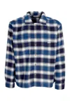 Obey Bigwig Men's Long Sleeve Shirt Plaid Woven L/s Surf Blue Multi In Academy Navy/multi