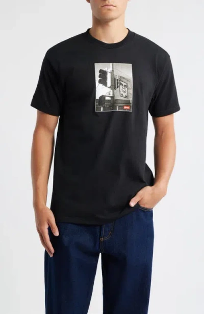 Obey Los Angeles Photo Graphic T-shirt In Black