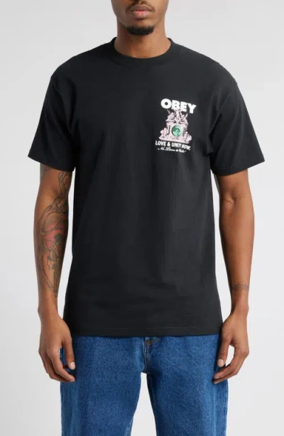 Obey Love & Unity Classic T-shirt In Black