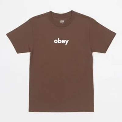 Obey Lower Case 2 Classic T-shirt In Brown