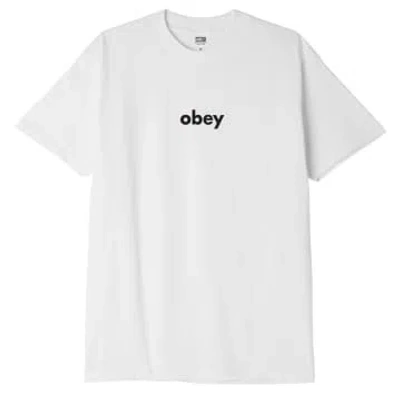 Obey Lower Case T-shirt In White