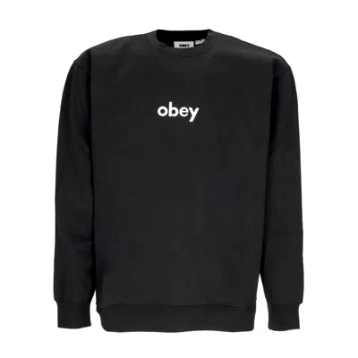 Obey Lowercase Crew Specialty Fleece Men's Crew Neck Sweatshirt Black