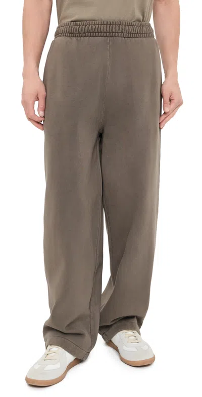 Obey Lowercase Pigment Straight Leg Sweatpants Pigment Black Olive In Brown