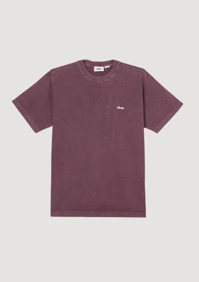 Obey Lowercase Pigment Tee Ss In Purple