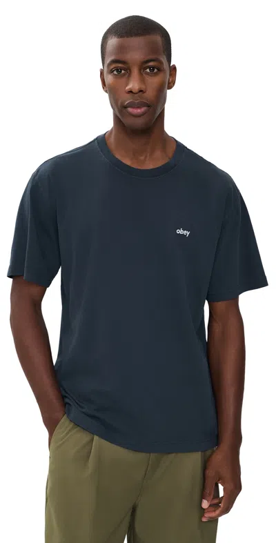 Obey Lowercase Short Sleeve Pigment Tee Pigment Dark Sapphire