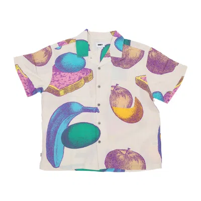 Obey Malice Woven Unbleached Men's Short Sleeve Shirt Multi In Unbleached Multi