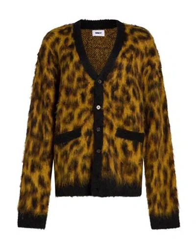 Obey Man Cardigan Mustard Size S Acrylic, Nylon, Wool, Alpaca Wool In Yellow