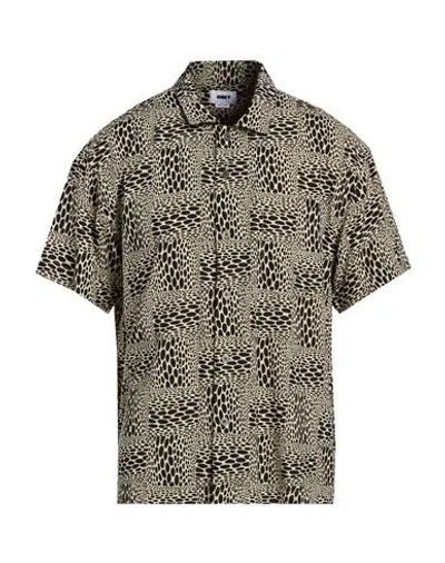 Obey Man Shirt Black Size S Viscose In Multi