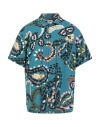 Obey Man Shirt Deep Teal Size L Viscose In Blue