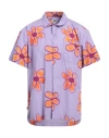 Obey Man Shirt Light Purple Size Xl Cotton In Purple