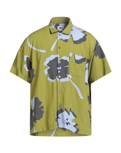 Obey Man Shirt Military Green Size M Viscose