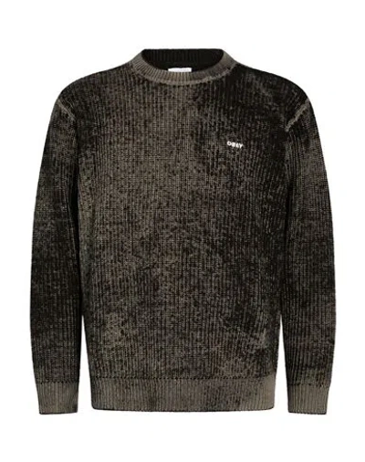 Obey Man Sweater Charcoal Size Xl Cotton, Acrylic In Grey