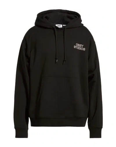 Obey Man Sweatshirt Black Size Xl Cotton, Polyester