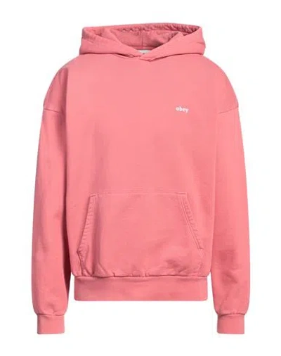 Obey Man Sweatshirt Coral Size M Cotton