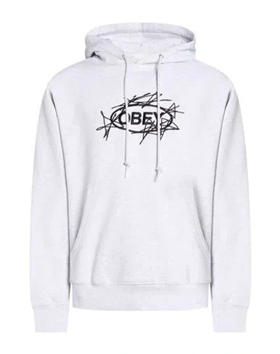 Obey Man Sweatshirt Light Grey Size L Cotton, Polyester, Viscose In Gray
