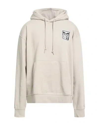 Obey Man Sweatshirt Light Grey Size Xl Cotton, Polyester In Neutral
