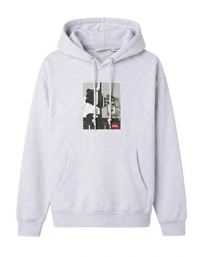 Obey Man Sweatshirt Light Grey Size Xl Cotton, Polyester, Viscose In Gray