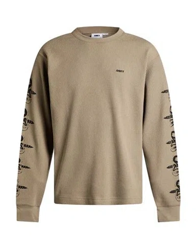 Obey Man Sweatshirt Sage Green Size Xl Cotton, Polyester