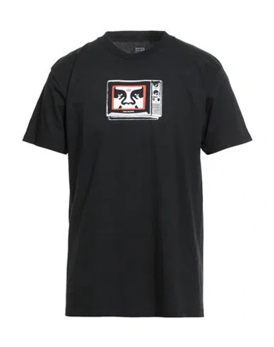 Obey Man T-shirt Black Size Xl Cotton