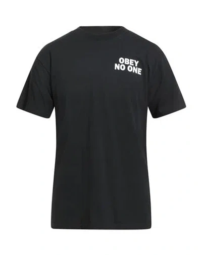 Obey Man T-shirt Black Size Xl Cotton
