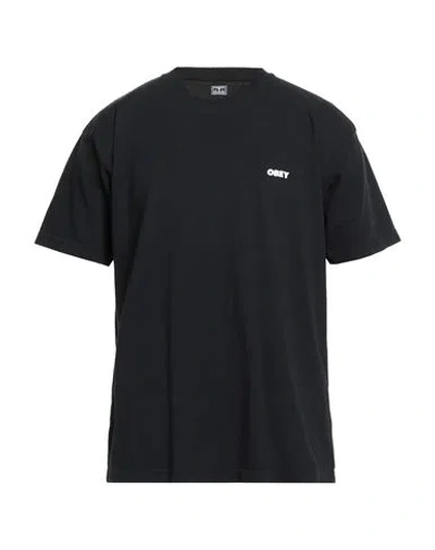 Obey Man T-shirt Black Size Xxl Cotton