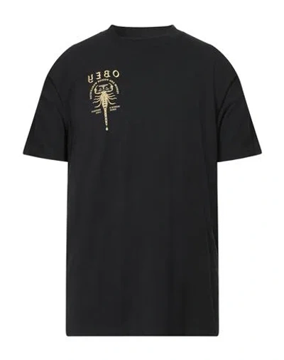 Obey Man T-shirt Black Size Xxl Cotton