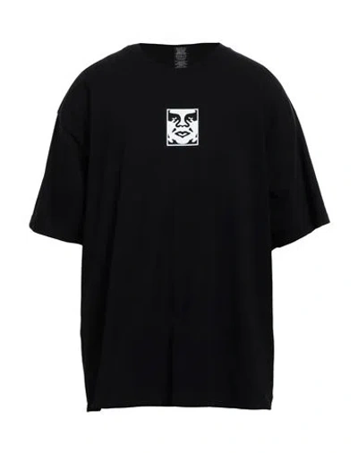 Obey Man T-shirt Black Size Xxl Cotton