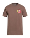 Obey Man T-shirt Brown Size Xl Cotton