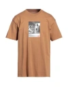 Obey Man T-shirt Brown Size Xl Cotton