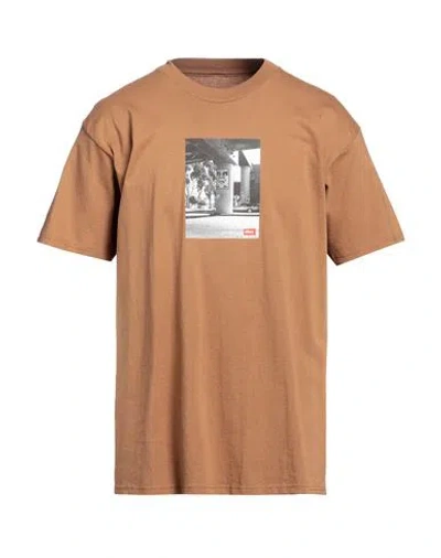 Obey Man T-shirt Brown Size Xl Cotton