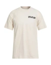 Obey Man T-shirt Cream Size Xl Cotton In White