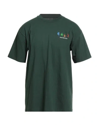 Obey Man T-shirt Dark Green Size Xl Cotton