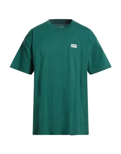 Obey Man T-shirt Emerald Green Size Xl Cotton