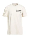 Obey Man T-shirt Ivory Size Xxl Cotton In Neutral