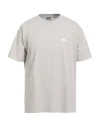 Obey Man T-shirt Light Grey Size Xl Cotton In Gray