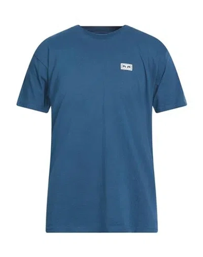 Obey Man T-shirt Slate Blue Size Xxl Cotton