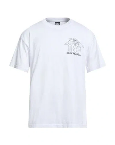 Obey Man T-shirt White Size L Cotton
