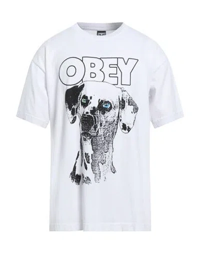 Obey Man T-shirt White Size Xl Cotton