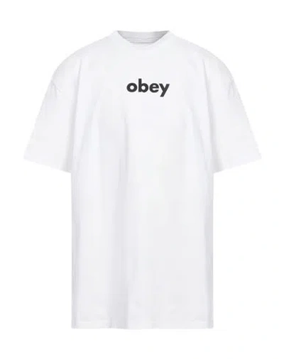 Obey Man T-shirt White Size Xxl Cotton