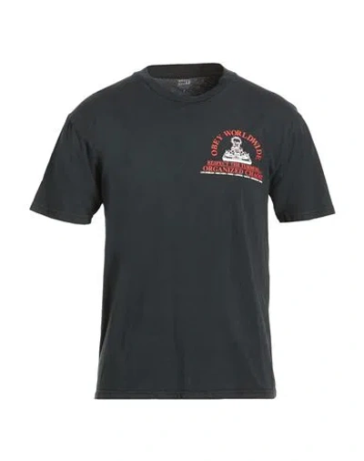Obey Man T-shirt Black Size S Cotton