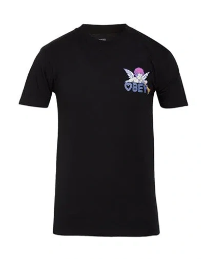 Obey Man T-shirt Black Size S Cotton