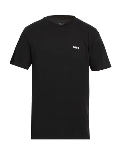 Obey Man T-shirt Black Size Xl Cotton In Multi
