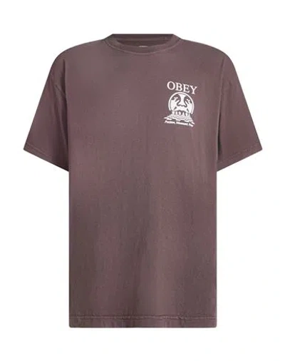 Obey Man T-shirt Grey Size Xl Cotton In Gray