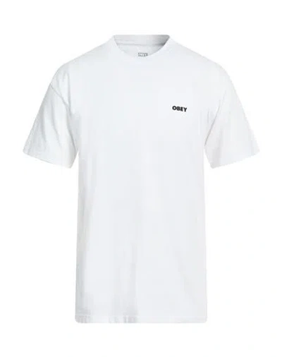 Obey Man T-shirt White Size Xl Cotton
