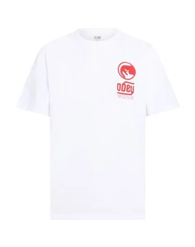 Obey Man T-shirt White Size Xl Cotton