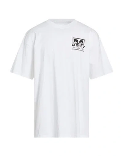 Obey Man T-shirt White Size Xl Cotton