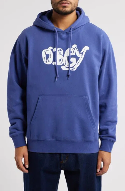 Obey Marker Pullover Hoodie In Skipper Blue