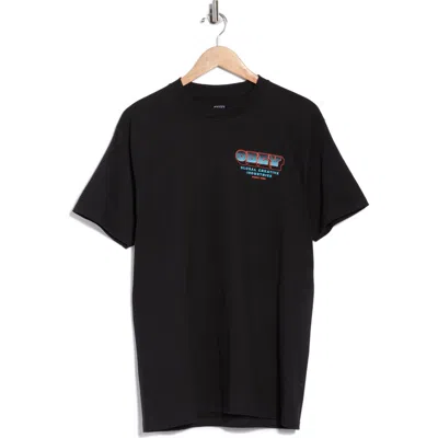 Obey Measure Twice Graphic T-shirt In Black