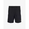 OBEY OBEY MEN'S BLACK EASY RELAXED BRAND-PATCH COTTON SHORTS